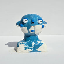 Load image into Gallery viewer, Blue and White Marble Candlestick Holder (one-off)