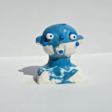 Load image into Gallery viewer, Blue and White Marble Candlestick Holder (one-off)