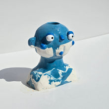 Load image into Gallery viewer, Blue and White Marble Candlestick Holder (one-off)