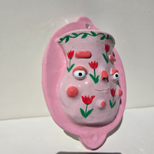 Load image into Gallery viewer, PonkyWots Wall Vase (Double Pink Floral)