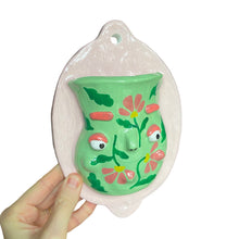 Load image into Gallery viewer, Green Florals PonkyWots Wall Vase