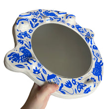 Load image into Gallery viewer, ‘Delftware blue + white' BIG Ponky Wall Mirror (one-off)