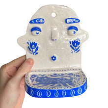 Load image into Gallery viewer, ‘Delftware white + blue ' Ponky Wall Shelf (one off)