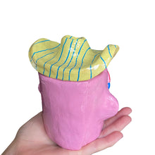 Load image into Gallery viewer, ‘Stripe hat’ Cowboy Pot (one off)