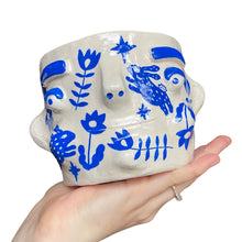 Load image into Gallery viewer, ‘Delftware white + blue ' Chunky Pot(one off)