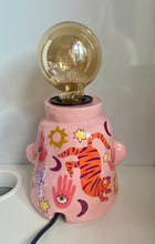 Load image into Gallery viewer, 'Pink Boho Tiger' Lamp Base  (One-Off)