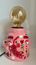 Load image into Gallery viewer, 'Pink & Red Tiger' Lamp Base  (One-Off)