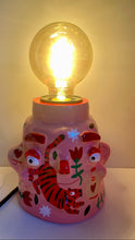 Load image into Gallery viewer, 'Pink & Red Tiger' Lamp Base  (One-Off)