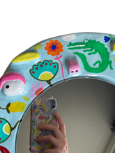 Load image into Gallery viewer, 'Floral Crocs' BIG Ponky Wall Mirror (one-off design)