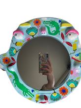 Load image into Gallery viewer, 'Floral Crocs' BIG Ponky Wall Mirror (one-off design)