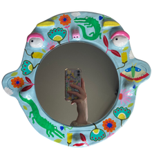 Load image into Gallery viewer, 'Floral Crocs' BIG Ponky Wall Mirror (one-off design)
