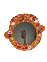 Load image into Gallery viewer, 'Orange Retro Vibes' BIG Ponky Wall Mirror (one-off design)