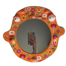 Load image into Gallery viewer, 'Orange Retro Vibes' BIG Ponky Wall Mirror (one-off design)