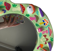 Load image into Gallery viewer, 'Green Mushrooms' BIG Ponky Wall Mirror (one-off design)