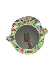Load image into Gallery viewer, 'Green Mushrooms' BIG Ponky Wall Mirror (one-off design)