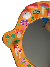 Load image into Gallery viewer, 'Orange Mushrooms' BIG Ponky Wall Mirror (one-off design)
