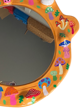Load image into Gallery viewer, 'Orange Mushrooms' BIG Ponky Wall Mirror (one-off design)