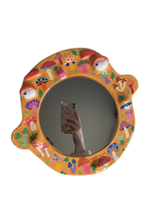 Load image into Gallery viewer, 'Orange Mushrooms' BIG Ponky Wall Mirror (one-off design)