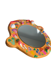 Load image into Gallery viewer, 'Orange Mushrooms' BIG Ponky Wall Mirror (one-off design)