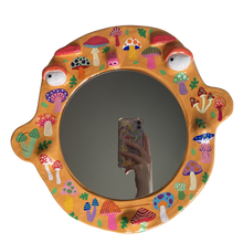 Load image into Gallery viewer, 'Orange Mushrooms' BIG Ponky Wall Mirror (one-off design)