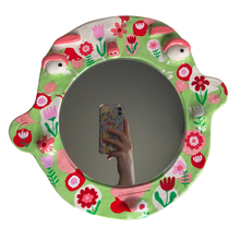 Load image into Gallery viewer, 'Retro Garden' BIG Ponky Wall Mirror (one-off design)