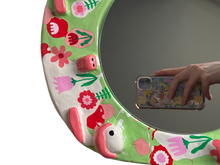 Load image into Gallery viewer, 'Retro Garden' BIG Ponky Wall Mirror (one-off design)