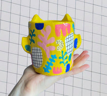 Load image into Gallery viewer, Yellow Abstract Devil Pot (One-Off)