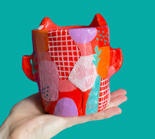 Load image into Gallery viewer, Red Abstract Design Devil Pot (One-Off)