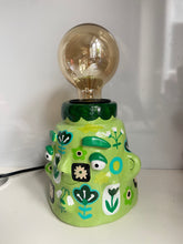 Load image into Gallery viewer, NEW PonkyWots 'Green Flowers Retro' Lamp (One-Off) Dropping tonight(13th Dec) at 18:30