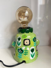 Load image into Gallery viewer, NEW PonkyWots 'Green Flowers Retro' Lamp (One-Off) Dropping tonight(13th Dec) at 18:30