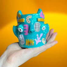Load image into Gallery viewer, Teal Abstract Devil Lil Pot (One-Off)