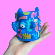 Load image into Gallery viewer, Cobalt Abstract Devil Lil Pot (One-Off)