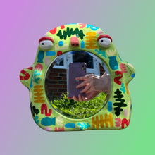 Load image into Gallery viewer, Abstract Stand-Up Mirror in Green