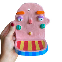Load image into Gallery viewer, 'Pink Stripes 2' Ponky Wall Shelf (One-Off)