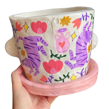 Load image into Gallery viewer, 'Lilac Tigers' Large Plant Pot (one-off)