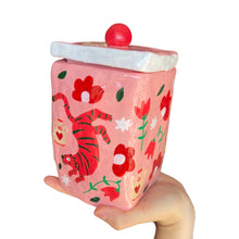 Load image into Gallery viewer, 'Pink & Red Tigers' Storage Jar (One-Off)
