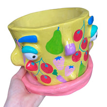 Load image into Gallery viewer, 'Farmers Market' Large Plant Pot (one-off)