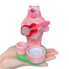 Load image into Gallery viewer, NEW Pink Bear Candle Holder / Matchstick Striker