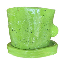 Load image into Gallery viewer, 'Green Speckled' Large Plant Pot (one-off)