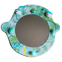 Load image into Gallery viewer, 'Teal Marbled' BIG Ponky Wall Mirror (one-off)