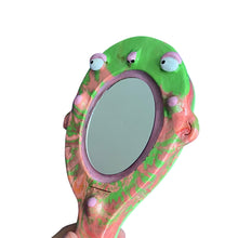 Load image into Gallery viewer, Hand-Held 'Green & Pink" Mirror