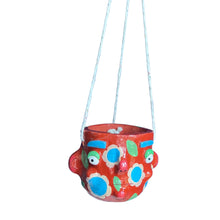 Load image into Gallery viewer, 'Beautiful Blue Flowers' Hanging Pot