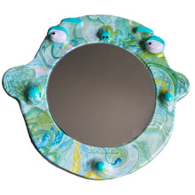 Load image into Gallery viewer, 'Teal Marbled' BIG Ponky Wall Mirror (one-off)