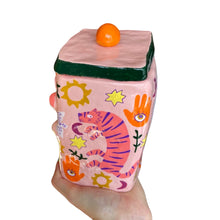 Load image into Gallery viewer, 'Pink Boho Tigers' Storage Jar (One-Off)