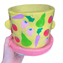 Load image into Gallery viewer, 'Farmers Market' Large Plant Pot (one-off)