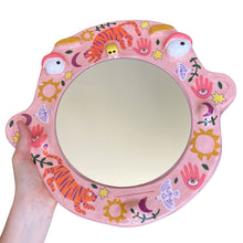 Load image into Gallery viewer, 'Boho Tigers' BIG Ponky Wall Mirror (one-off)