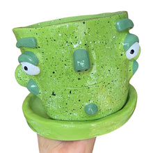 Load image into Gallery viewer, 'Green Speckled' Large Plant Pot (one-off)