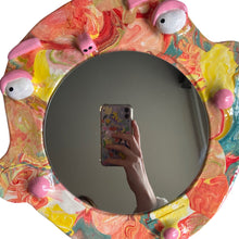 Load image into Gallery viewer, 'Marbled' BIG Ponky Wall Mirror (one-off design)