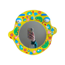 Load image into Gallery viewer, 'Tropical Chameleons' BIG Ponky Wall Mirror (one-off design)