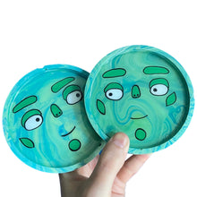 Load image into Gallery viewer, Leafy Green Circle Coaster Set